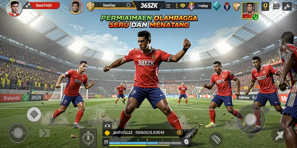 Tampilan gameplay seru di 365ZK dengan berbagai cabang olahraga.