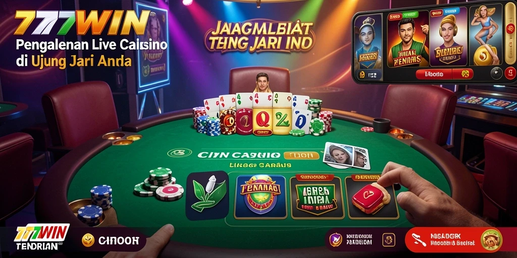 Tampilan permainan Live Casino yang mendebarkan di 777WIN.