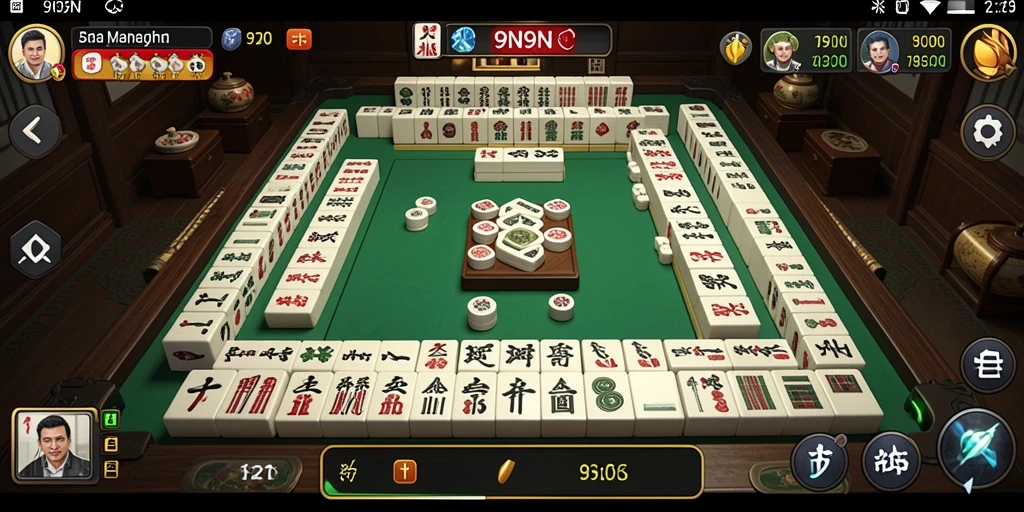 Tampilan gameplay menarik dari 9N9N menunjukkan suasana permainan Mahjong.