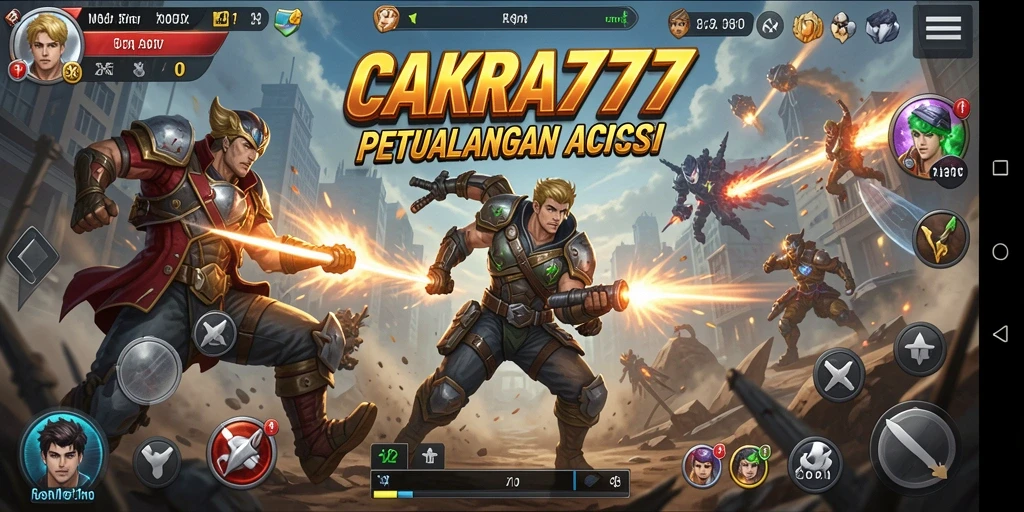Tangkapan layar dari gameplay seru CAKRA777 dengan pertempuran mendebarkan.