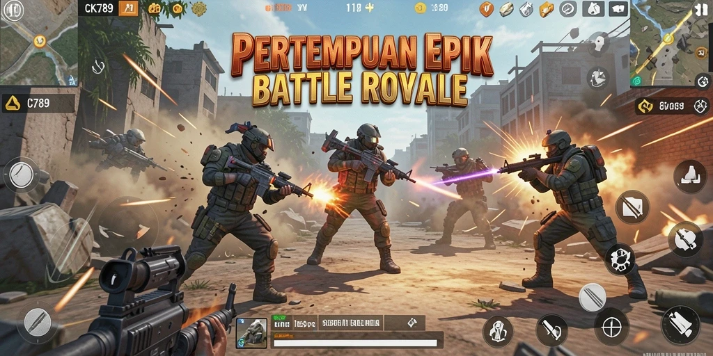 Gameplay CK789 yang mendebarkan dalam pertempuran Battle Royale.