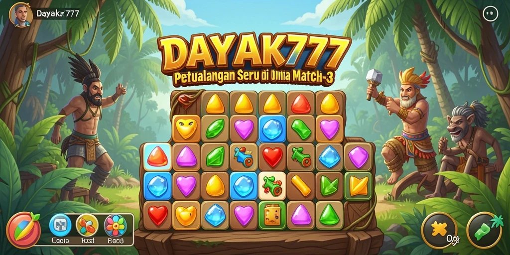 Gameplay seru dalam DAYAK777, cocok untuk penggemar Match-3.