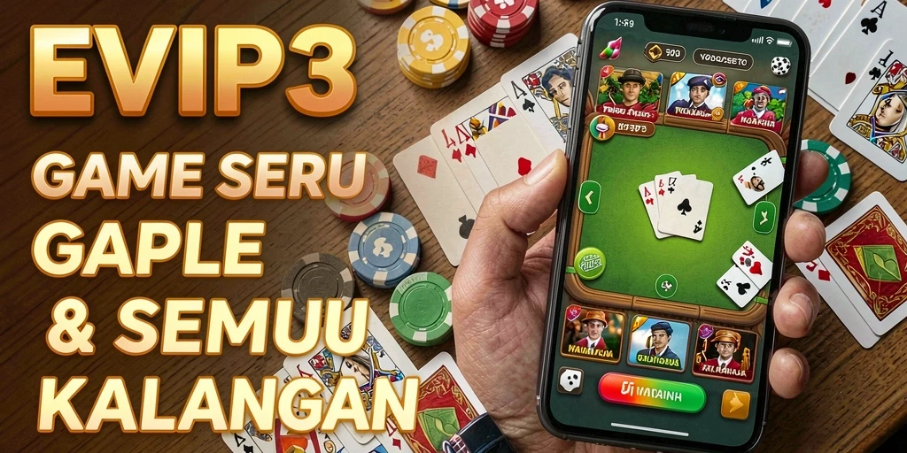 Tampilan gameplay seru EVIP3 dalam permainan Gaple.