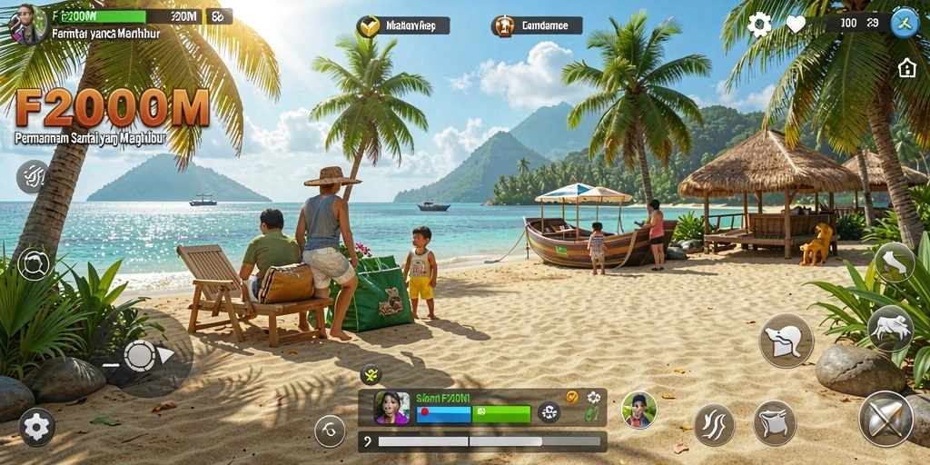 Gameplay menarik dengan grafis cerah di F200M.