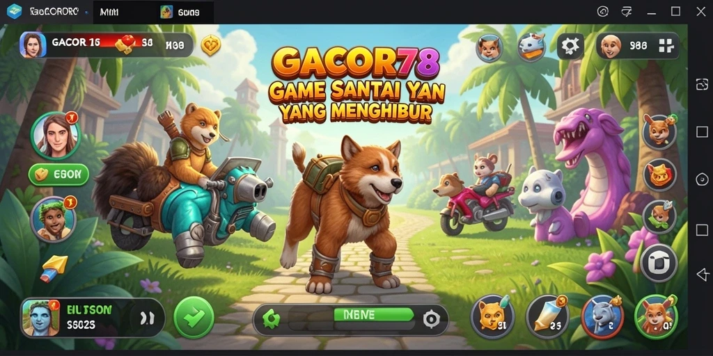 Tampilan gameplay GACOR78 yang cerah dan menghibur.