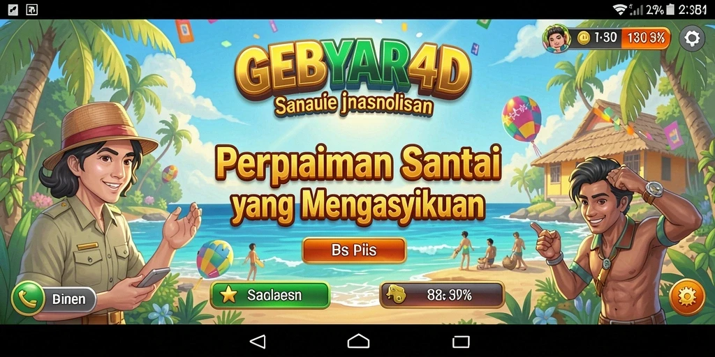 Tampilan gameplay GEBYAR4D yang seru dan penuh warna.