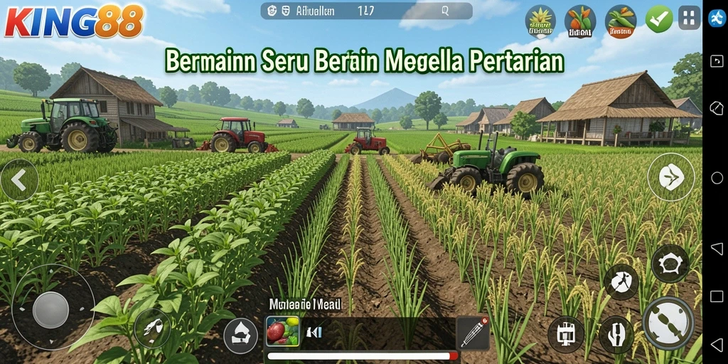 Tampilan gameplay KING88 yang seru dan interaktif dalam bertani.