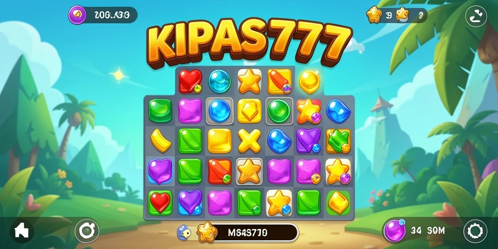 Tampilan gameplay seru KIPAS777 dalam genre Match-3 yang menarik.