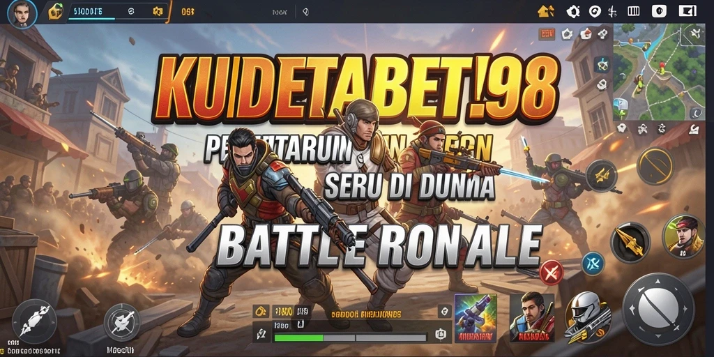 Tangkapan layar utama KUDETABET98 menampilkan pertempuran seru di arena Battle Royale.