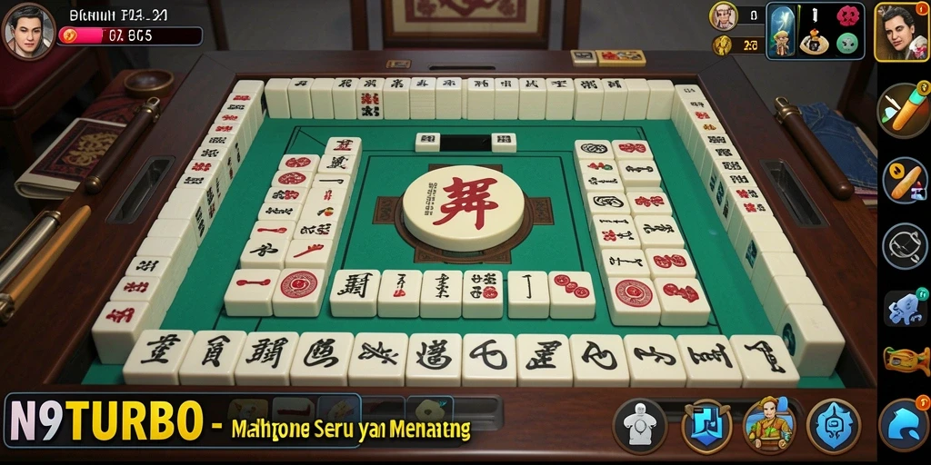 Gambaran gameplay <strong>N9TURBO</strong> yang seru dan menantang di dunia Mahjong.