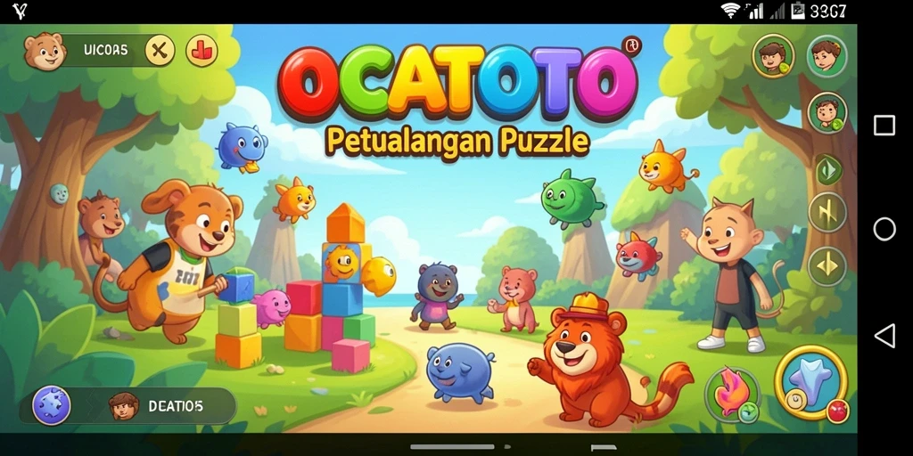 Tangkapan layar gameplay OCATOTO menampilkan tantangan Puzzle yang menarik.