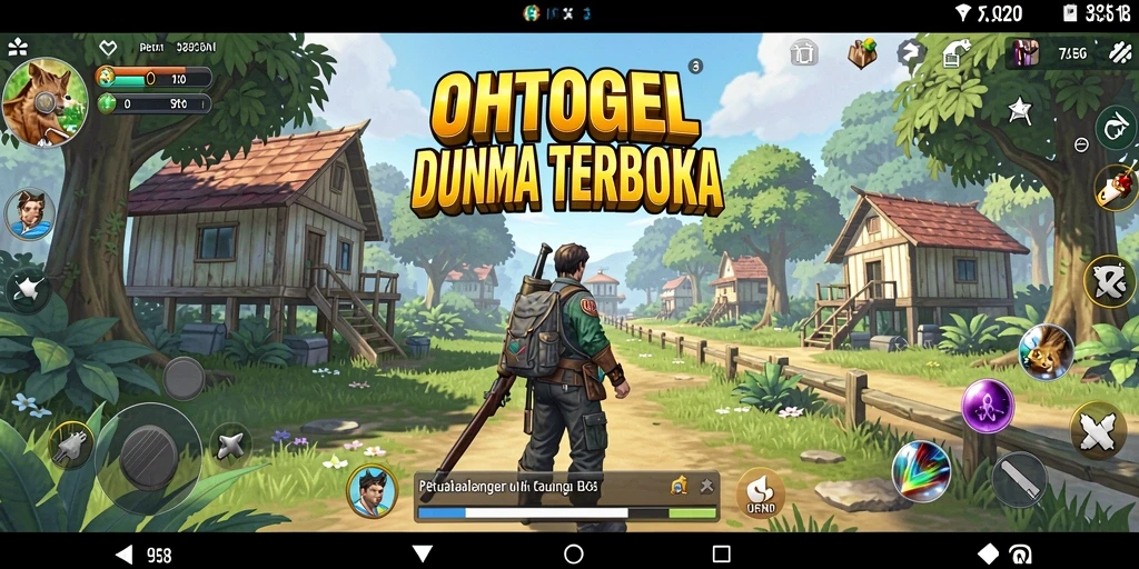 Screenshot gameplay OHTOGEL menampilkan dunia terbuka yang luas dan indah.