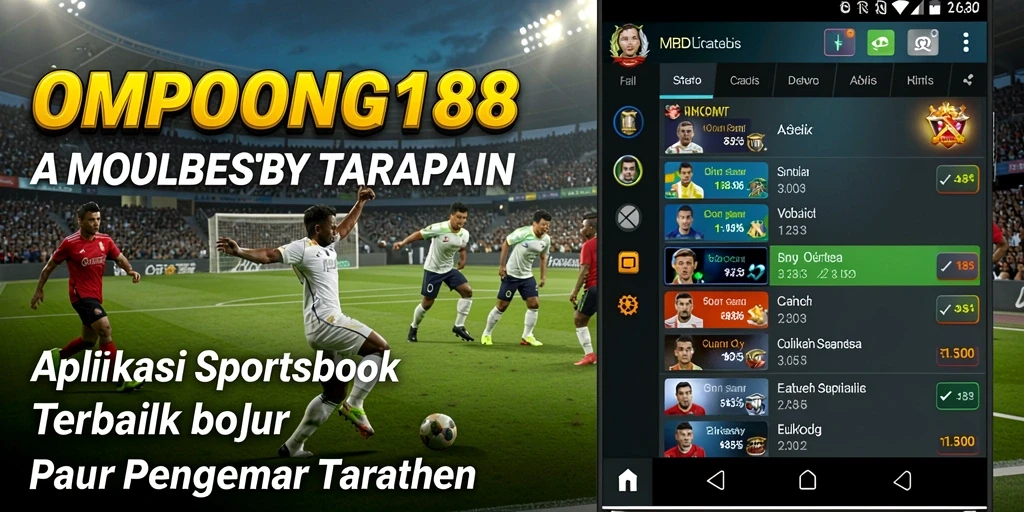 Tampilan menarik dari aplikasi OMPONG188 saat bertaruh di Sportsbook.