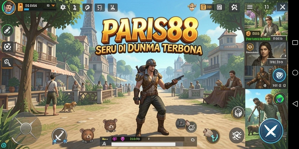 Screenshot gameplay PARIS88 menampilkan eksplorasi dunia terbuka yang menakjubkan.