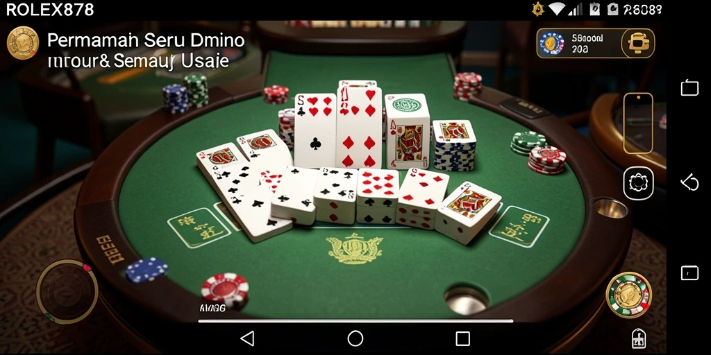 Screenshot gameplay <strong>ROLEX878</strong> menampilkan keseruan bermain Domino secara multiplayer.