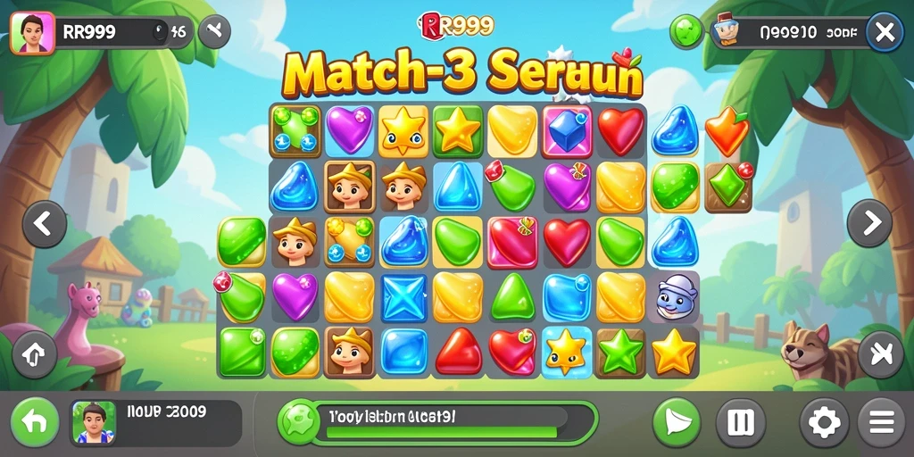 Tampilan menarik dari gameplay <strong>Match-3</strong> di RR999.