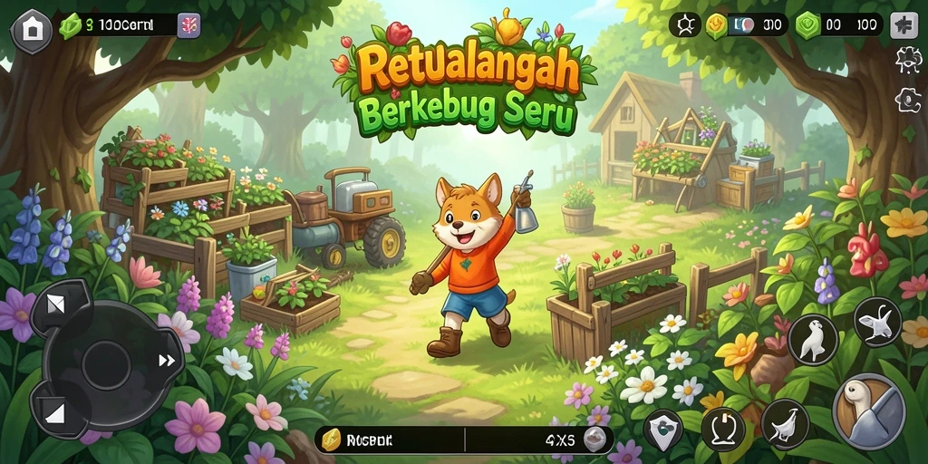 Tampilan gameplay RSNOK yang menakjubkan dengan aktivitas berkebun.