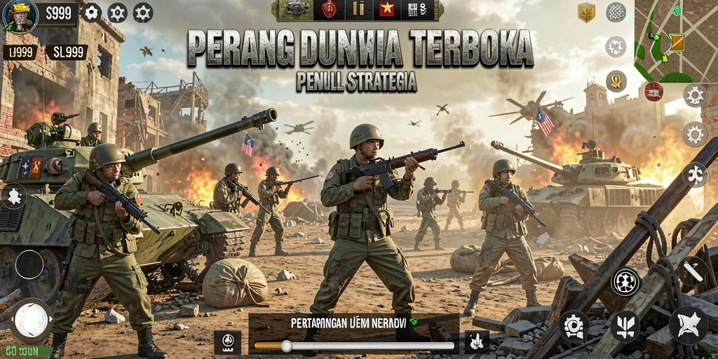 Tangkapan layar SL999 menampilkan aksi pertempuran yang seru.