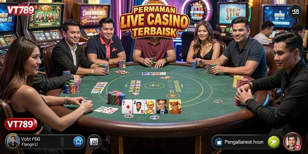 Tampilan gameplay Live Casino yang menegangkan dan interaktif.