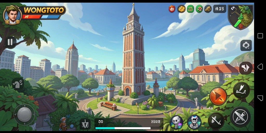 Gameplay menawan WONGTOTO dalam pertahanan menara.