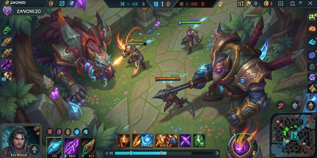 Tampilan gameplay seru dan strategis dalam ZAVONZO.